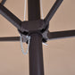 15'x 8.7' Outdoor Patio Umbrella with Twin Canopy Backyard Umbrella with Lift Crank Tan