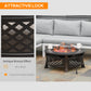 Outdoor Fire Pit, Firepit with Grill Net, Mesh Lid, Poker, for Camping, Bonfire, Picnic, Bronze