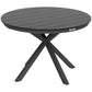 46.5" Outdoor Dining Table for 6, Round Picnic Table with Slatted Top for Balcony, Porch, Black