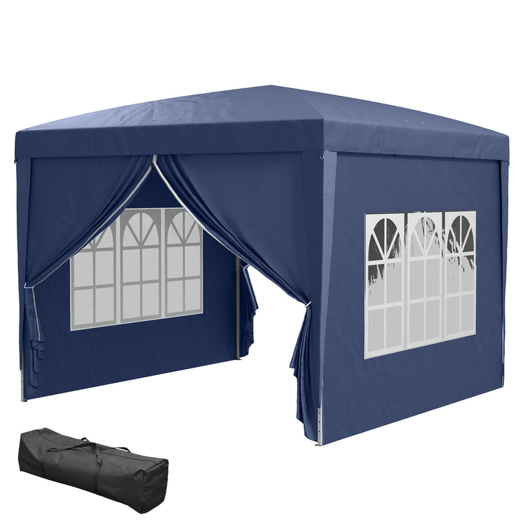 10' x 10' Blue Pop-Up Party Tent Gazebo with Carry Bag