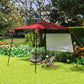7' x 7' Garden Foldable Pop Up Gazebo Tent with Backpack & Inclined Legs Outdoor Party Canopy, Red & Black