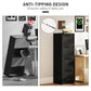 4 Drawer Filing Cabinet with Lock, Office Storage Cabinet with Adjustable Hanging Bars for A4 Letter Size Files, Black