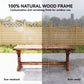Rustic Outdoor Wooden Bench, Backless Garden Bench Patio Loveseat with X-Shape Base for Porch, Park, Carbonized