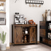 Industrial Sideboard, Buffet Cabinet with Sliding Barn Doors, Storage Cabinets and Adjustable Shelves for Living Room, Kitchen, Home Bar, Rustic Brown