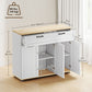 Sideboard Buffet Cabinet, Modern 40" Coffee Bar Cabinet with Wide Drawer, 3 Doors and 2 Adjustable Shelves, White
