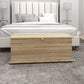 39.5" Storage Chest with 2 Safety Hinges, Storage Box Organizer with Flip-Top Lid, Entryway Storage Bench, Oak