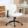 Criss Cross Chair with Flip-up Armrests, Wheels, Wide Office Chair with Adjustable Height, Tilting, Cream White