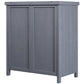 Garden Storage Cabinet, Outdoor Tool Shed with Galvanized Top and Two Shelves for Yard Tools or Pool Accessories, Grey