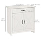 Farmhouse Sideboard Buffet Cabinet, Storage Cabinet with Barn Doors, Distressed White