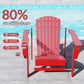 Classic Adirondack Chair, Muskoka Chairs, Garden Deck Chair with Cup Holder for Patio, Indoor, Backyard, Red