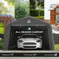 Portable Garage, Heavy Duty Carport Canopy with Ventilation Windows and Large Roll-up Door, Dark Grey