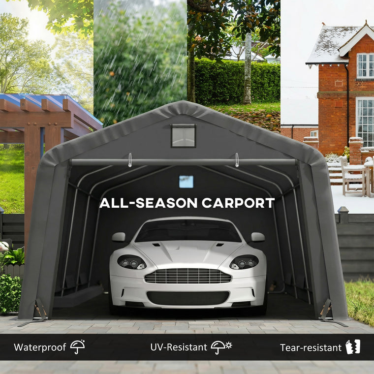 Heavy Duty Portable Carport with Ventilation Windows