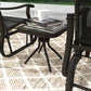 3PCs Gliding Rocking Chair & Bistro Tea Table Set, Grey