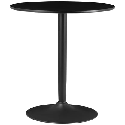 Round Dining Table with Steel Base - Black