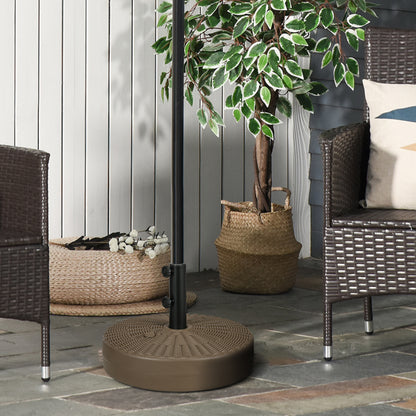 Brown Fillable Round Umbrella Base with Steel Pole