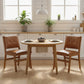 Set of 2 Kitchen Chairs, Button Tufted PU Leather Upholstered Dining Chairs with Rubberwood Legs for Dining Room, Brown