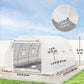 Walk-in Tunnel Greenhouse, Plant Hot House w/ Support Rods, Roll-up Mesh Door, Mesh Windows, 13'x9.8'x6.6', White