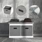 Shoe Storage Bench with Seat, Entryway Bench Seat with Cushion, 2 Fabric Drawers for Hallway, White