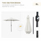 8.5' Cream White Round Aluminum Parasol with Crank Handle