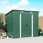 7' x 4' Metal Storage Shed, Lockable Tool Unit - Green