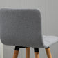 Modern Bar Stools Set of 2, 38" Upholstered Kitchen Island Stool with Solid Wood Legs, Grey