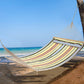 83" Patio Double Hammock, Wide Outdoor Hammock Bed Striped Fits 2 People Sunbed Camping hang Sleep w/ Pillow, Red Stripe