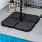 4 Piece Umbrella Base Stand w/ U Locking, 132 lb Capacity Water or 172 lb Capacity Sand, Black