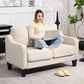 Loveseat Sofa, Modern Couch with Pocket Spring, Linen Upholstered, Thick Padded, Beige