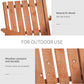 Garden Bench for 2 Persons with Middle Table and Umbrella Hole, 2-Seater Outdoor Wooden Bench with Slat Design, Orange
