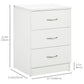Bedside Table with 3 Drawers, Modern Wood Nightstand, Side Table with Anti-tipping Design for Bedroom, Set of 2, White