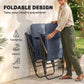 Folding Rocking Chair Set of 2 Padded Rockers with Armrest, Navy Blue