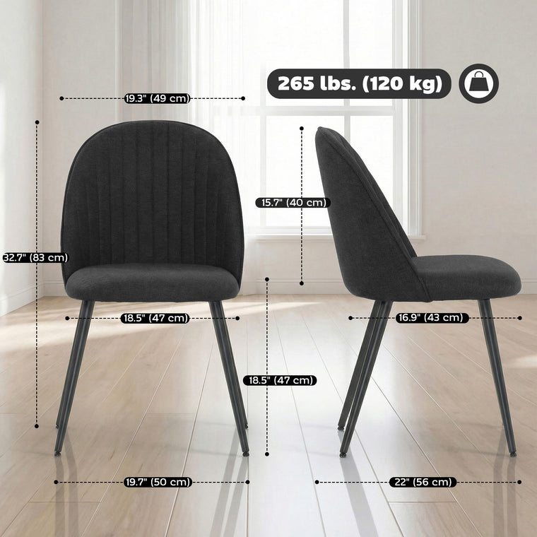 Velvet Dining Chairs Set of 4 with Steel Legs