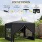 10'x10' Outdoor Pop Up Party Tent Wedding Gazebo Canopy with Carrying Bag (Black)
