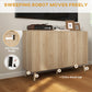 Buffet Cabinet with Storage Modern Fluted Sideboard with Adjustable Shelves Wood Legs for Dining Room Living Room Oak