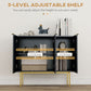 Modern Storage Cabinet Sideboard Buffet Cabinet with Gold Legs for Living Room Dining Room Hallway Black