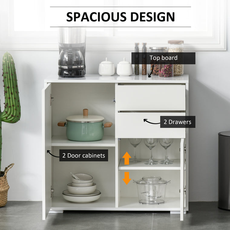 High Gloss Buffet Sideboard with Drawers