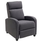 Fabric Recliner Sofa Manual Recliner, Home Theater Seating Single Reclining Sofa Chair with Padded Seat for Living Room, Dark Grey