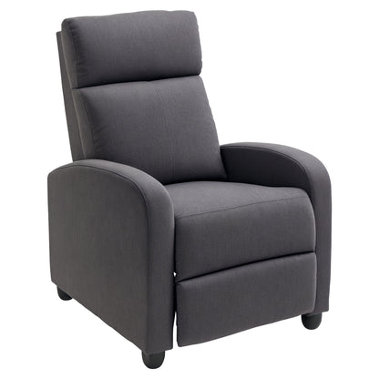 Fabric Manual Recliner Chair - Dark Grey