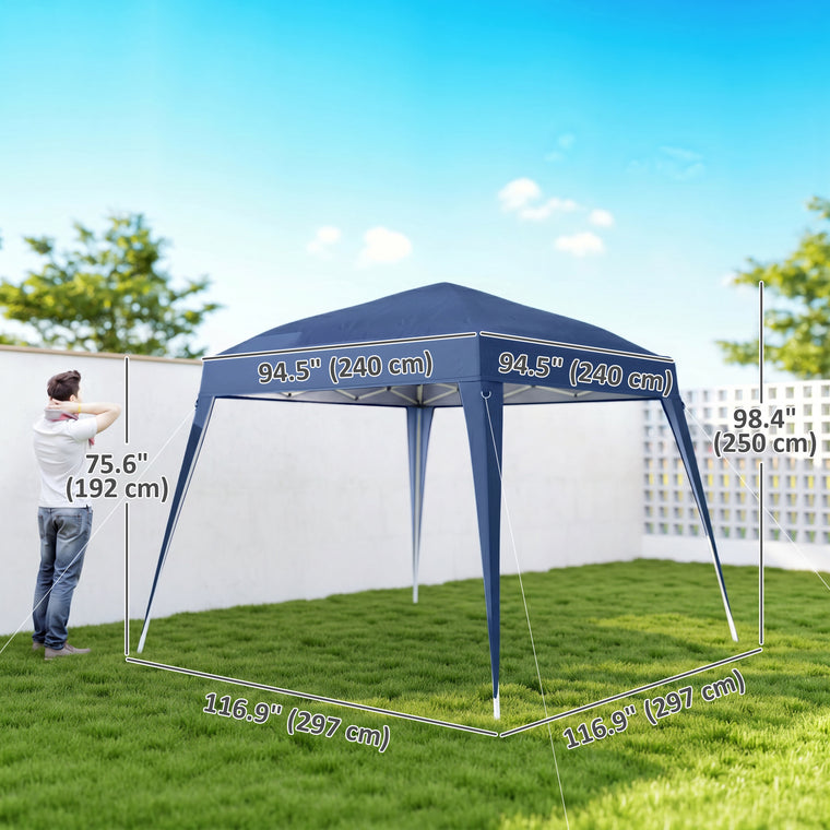 8' x 8' Blue Pop-Up Party Tent with Carrying Bag