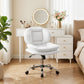 Criss Cross Chair, Swivel Wide Office Chair with Leathaire Upholstery, Tilting, No Arm, White