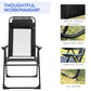 Set of 4 Camping Chairs, Outdoor Folding Lounge Chair Set with 5 Level Adjustable Backrest, Removable Headrest, Armrest for Camping, Backyard, Grey