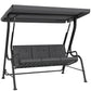 3-Person Patio Swing Chair with Canopy 3 Seater Porch Swing for Garden, Backyard, Poolside, Light Grey