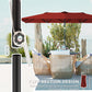 Double-Sided Patio Umbrella Parasol with Tilt, Adjustable Height, Vents and 12 Ribs, for Garden, Deck, Pool, Wine Red