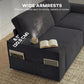 86" 3 Seater Sofa, Modern Corduroy Upholstered Couch, Dark Grey
