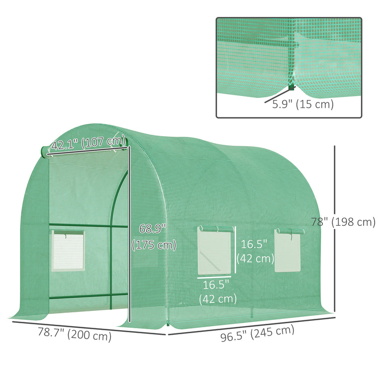 8' x 6.6' x 6.6' Steel Heavy Duty Walk-In Greenhouse