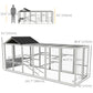 142" Outdoor Wooden Chicken Coop with Run, Ramps, Perches, Storage, Combinable Design for 6 - 10 Chickens, Grey