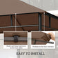 10' x 10' Square Gazebo Canopy Replacement UV Protected Top Cover Sun Shade Coffee