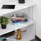 47" L Shaped Desk, 360° Rotating Corner Desk, Reversible Computer Writing Table Workstation with Storage Shelf for Home Office, White