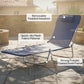Outdoor Lounge Chair, Portable Reclining Seat, Folding Chaise Lounge, Tanning Chair Bed with Pillow, Pink