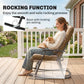 3-Piece Outdoor Foldable Rocking Chair Set, Orange